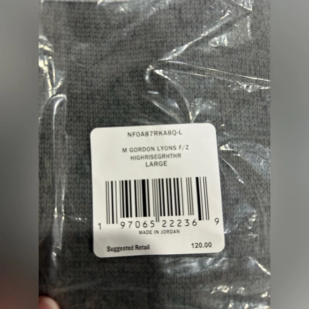The North Face Men's Large Gordon Lyons Full Zip Grey Heather NWT Fleece